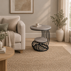 2 Tiers Couch Table,Round Side Table,End Table — living room wide
