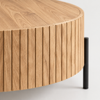 Round Coffee Table With Storage Modern Accent Tea Table For Bedroom Living Room Office Apartment — studio detail