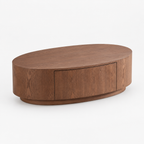 Modern Luxury Oval Coffee Table, Elegant Living Room Accent Piece,No Assembly — studio three-quarter