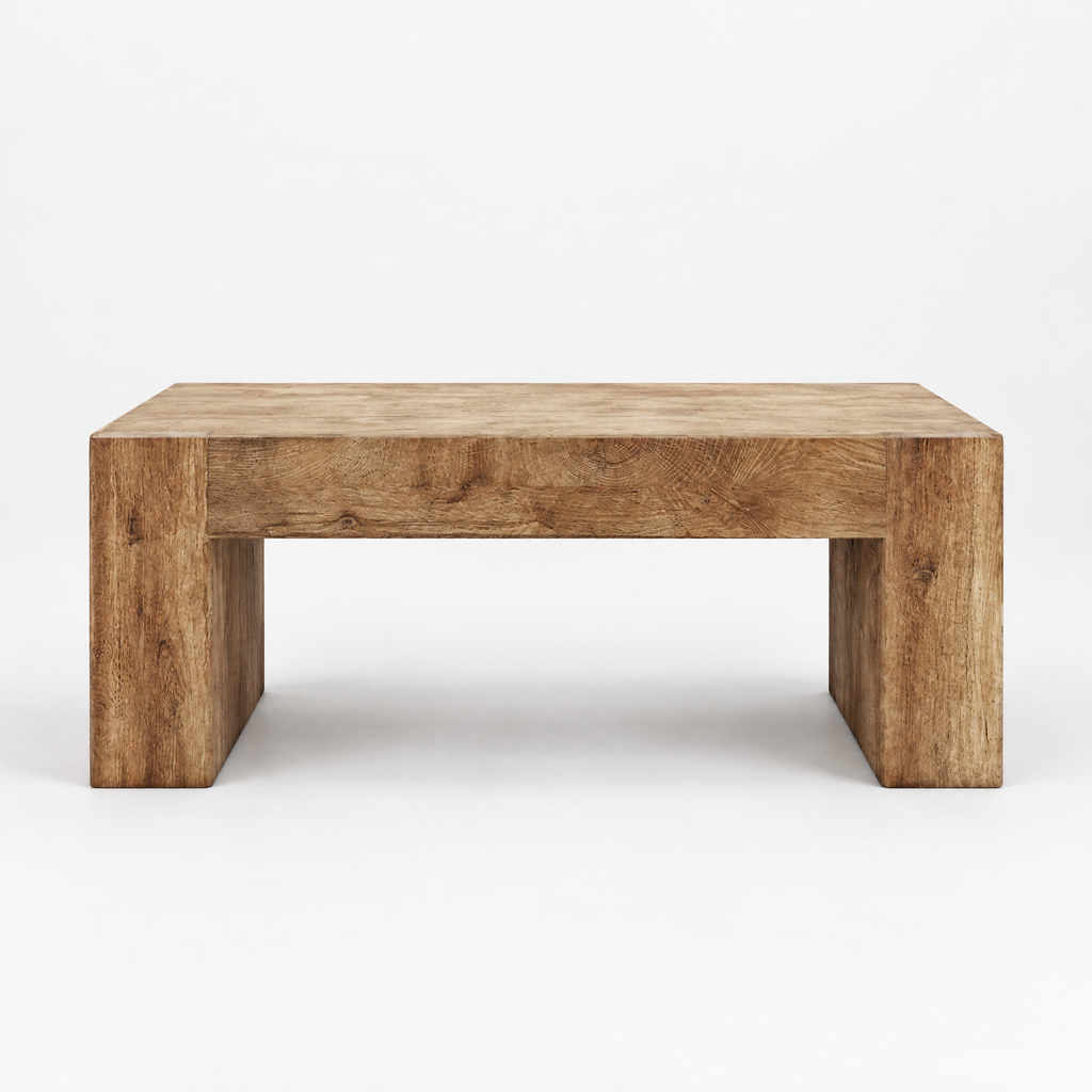 48  Farmhouse Coffee Table, Rectangle Wooden Center Table With Hidden Storage Drawer, Thick Coffee Tables For Living Room, Office, Apartment, Rest Area, Natural Wood Color — studio hero