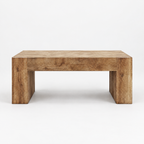 48  Farmhouse Coffee Table, Rectangle Wooden Center Table With Hidden Storage Drawer, Thick Coffee Tables For Living Room, Office, Apartment, Rest Area, Natural Wood Color — studio hero