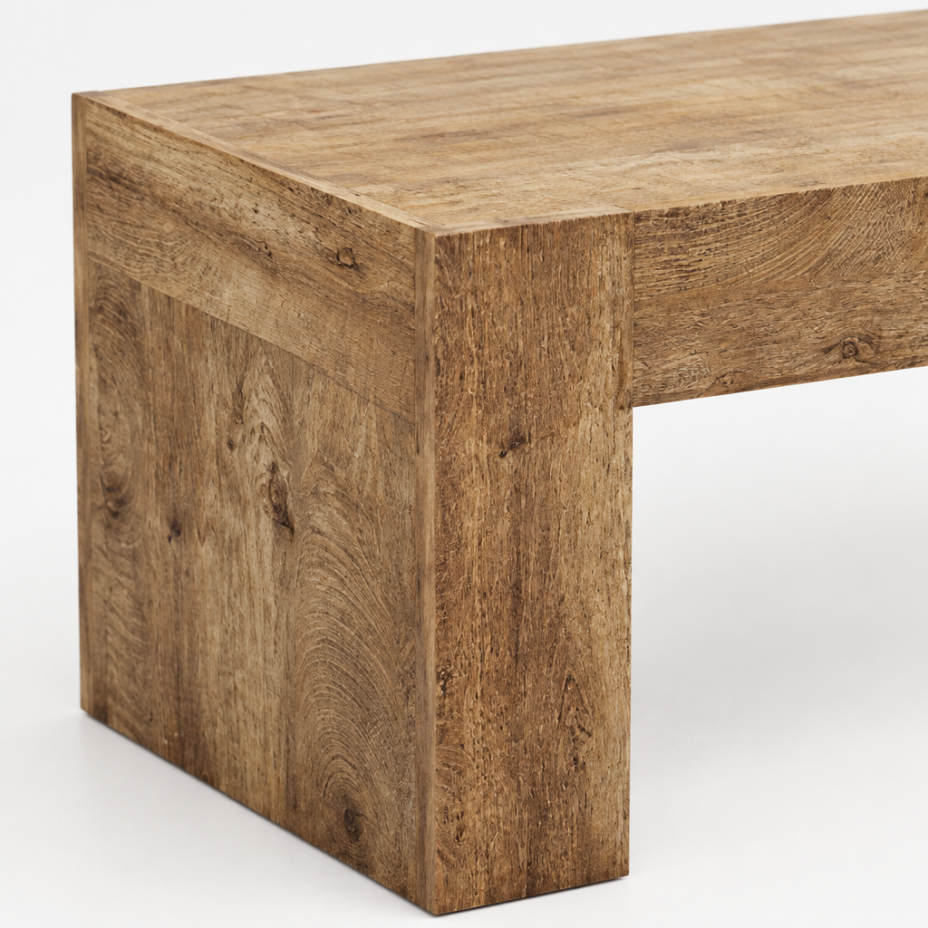 48  Farmhouse Coffee Table, Rectangle Wooden Center Table With Hidden Storage Drawer, Thick Coffee Tables For Living Room, Office, Apartment, Rest Area, Natural Wood Color — studio detail