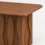 2PCS Nesting Square Coffee Table Set for Living Room,Mid-Century Wavy Fluted Base Tables, End Side Tables for Leisure Area,Office,Brown — studio detail