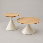 ROUND COFFEE TABLE WHITE WOOD — studio hero