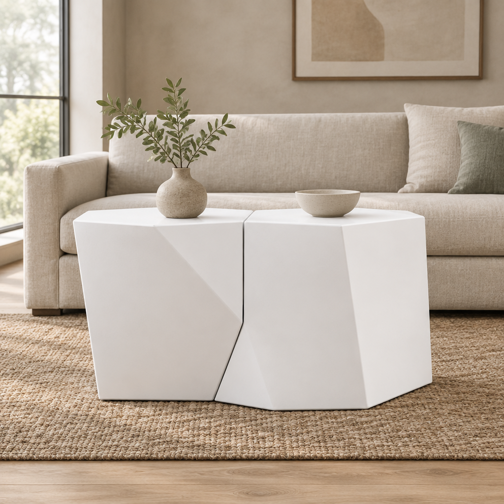 MODERN MGO COFFEE TABLE SET — living room front