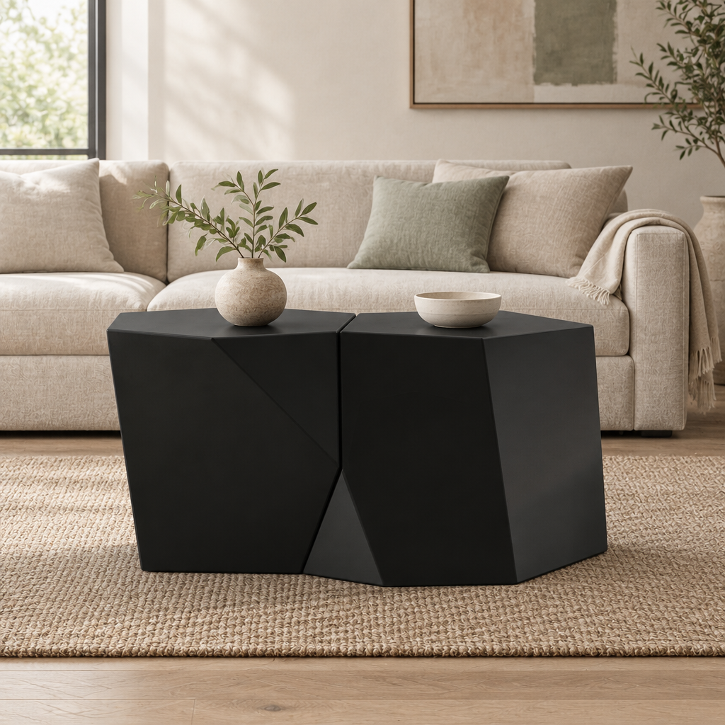 MODERN MGO COFFEE TABLE SET — living room front