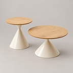 ROUND COFFEE TABLE WHITE WOOD — studio three-quarter