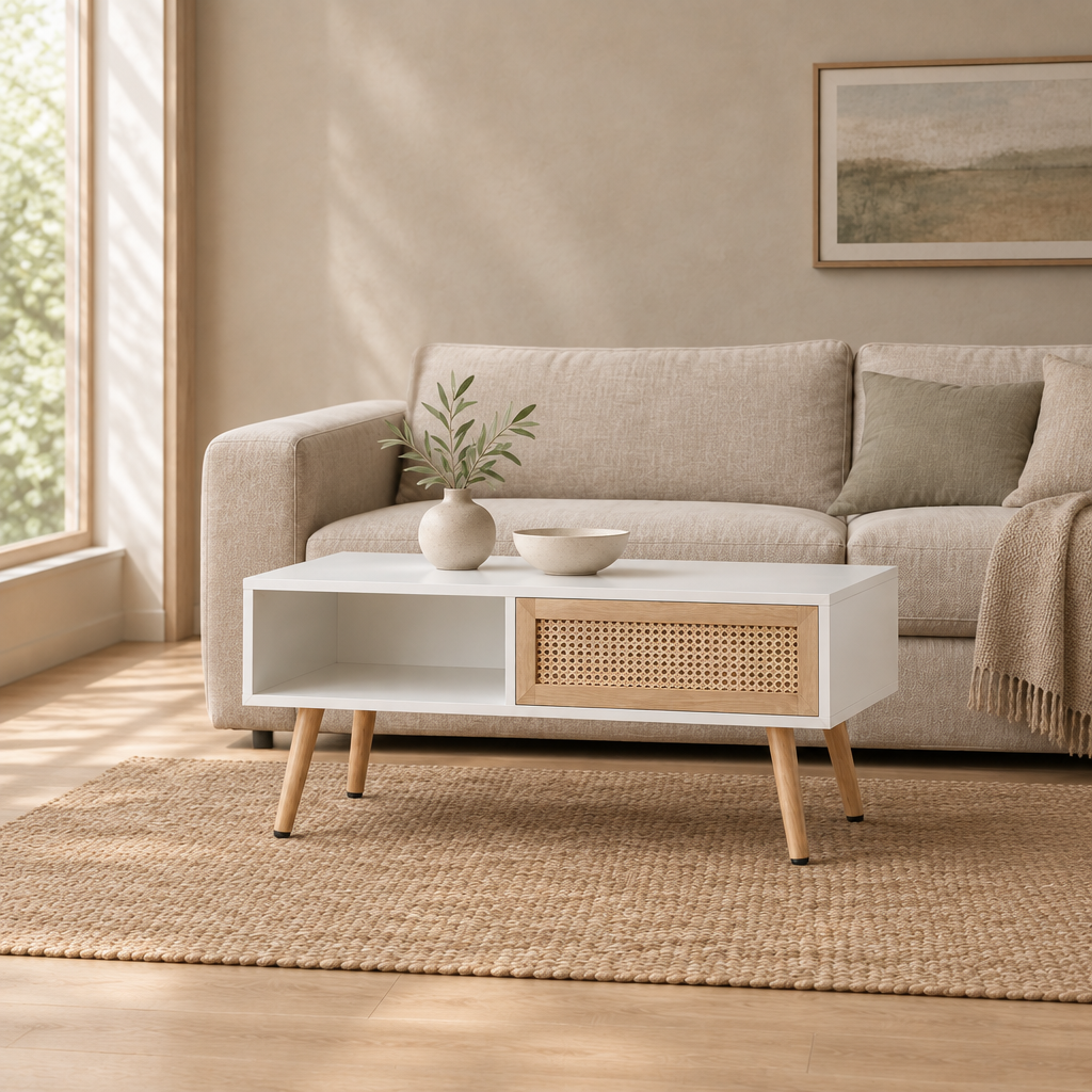 41.34 Inch Rattan Coffee Table — living room wide