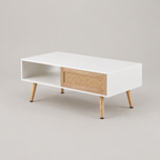 41.34 Inch Rattan Coffee Table — studio three-quarter