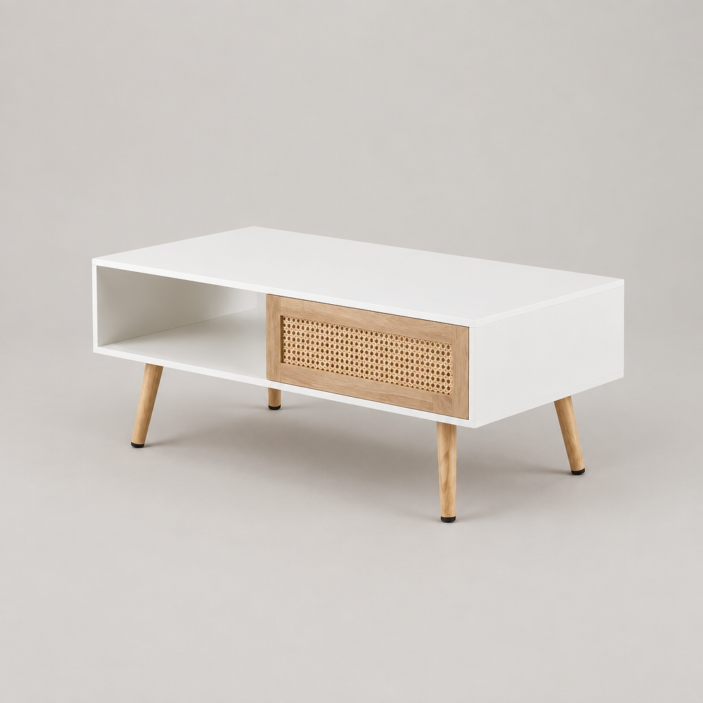 41.34 Inch Rattan Coffee Table — studio three-quarter