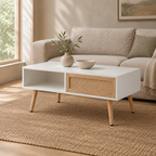 41.34 Inch Rattan Coffee Table — living room three-quarter left