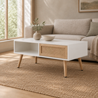 41.34 Inch Rattan Coffee Table — living room three-quarter right