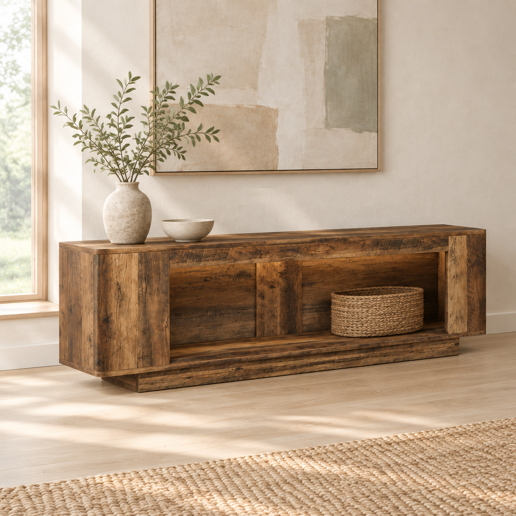 Rustic Console Table for Bedroom — living room three-quarter left