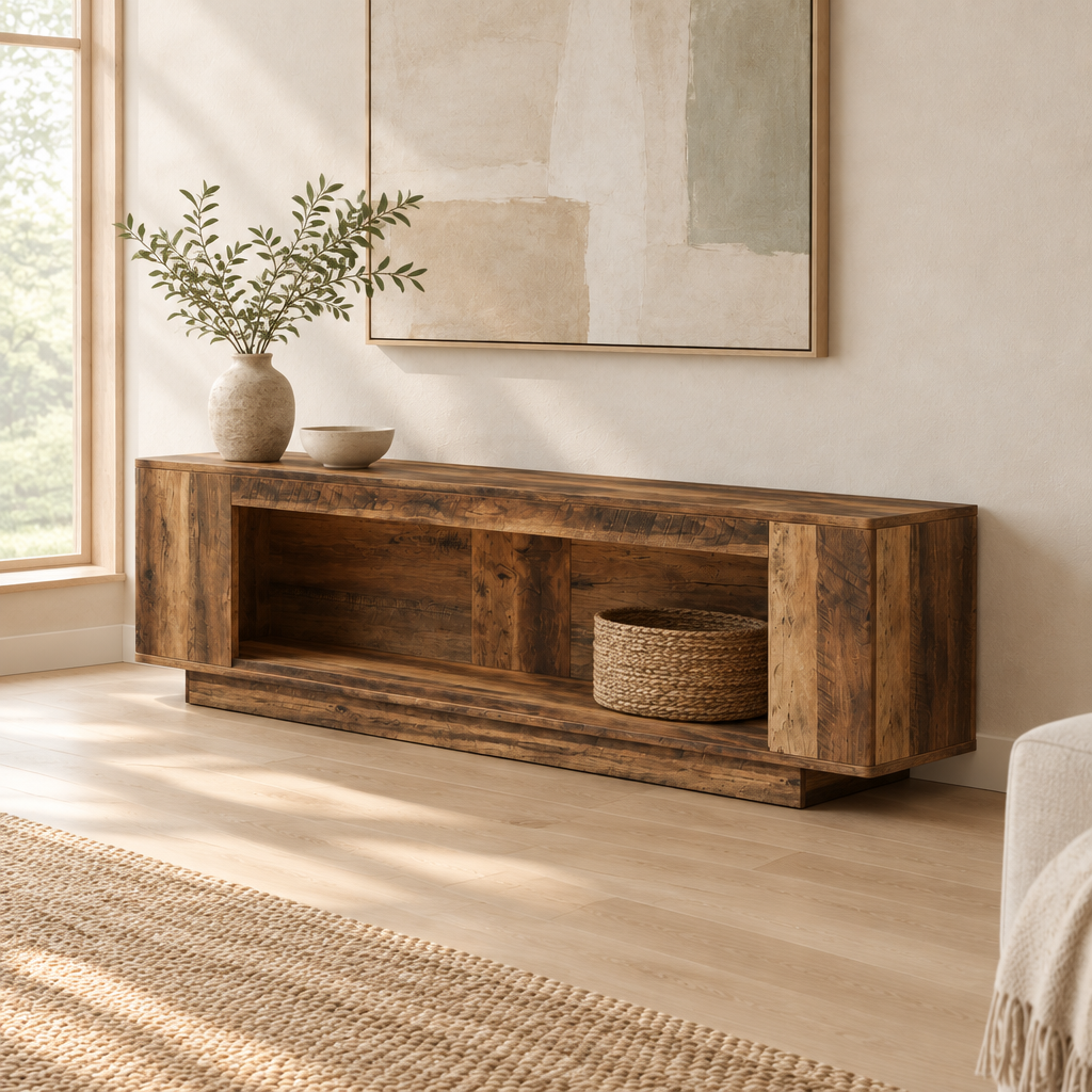 Rustic Console Table for Bedroom — living room three-quarter right