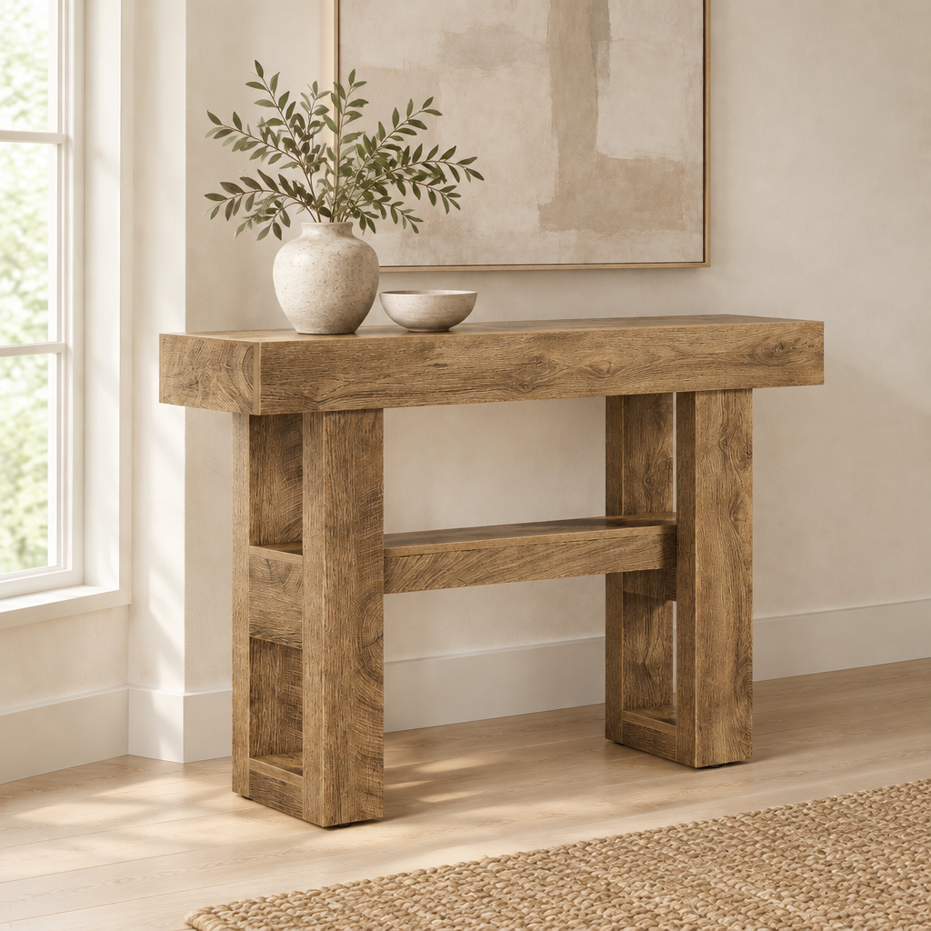 Entryway Table,Storage Console Table,Sofa Table — living room three-quarter left
