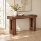 63 In Console Table, Farmhouse Desk Behind The Couch, Wooden Rectangle Entrance Desk, Narrow Long Sofa Table Accent Stand For Hallway, Bedroom, Living Room, Foyer, Easy Assembly, Brown — living room three-quarter left