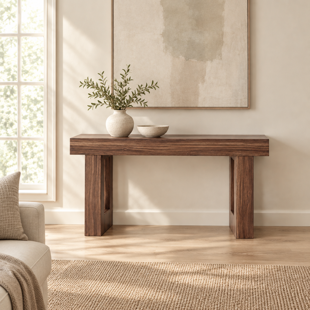 63 In Console Table, Farmhouse Desk Behind The Couch, Wooden Rectangle Entrance Desk, Narrow Long Sofa Table Accent Stand For Hallway, Bedroom, Living Room, Foyer, Easy Assembly, Brown — living room wide