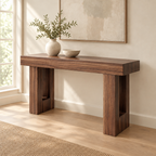 63 In Console Table, Farmhouse Desk Behind The Couch, Wooden Rectangle Entrance Desk, Narrow Long Sofa Table Accent Stand For Hallway, Bedroom, Living Room, Foyer, Easy Assembly, Brown — living room three-quarter right