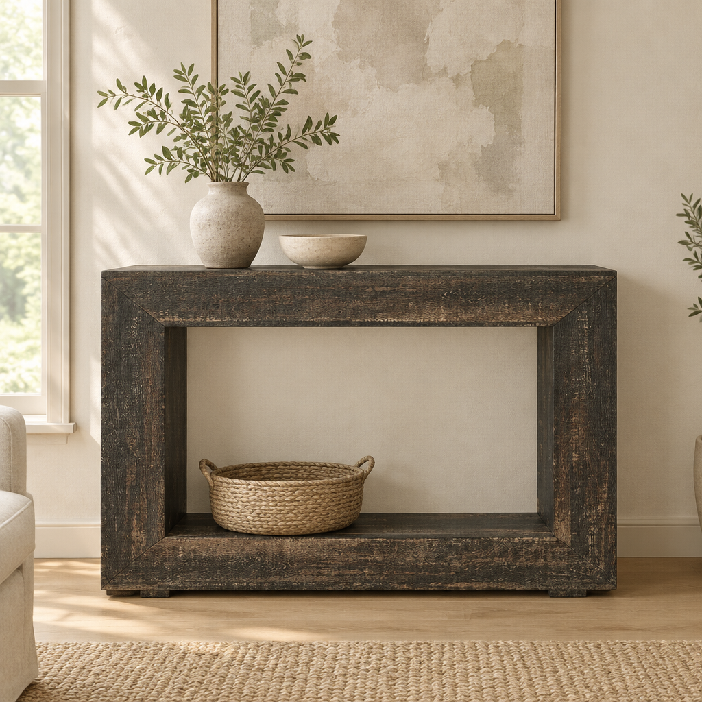 Long Console Table Living Room Table — living room front