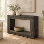 Long Console Table Living Room Table — living room three-quarter right