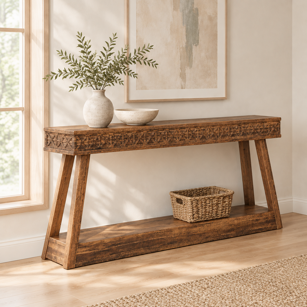 Console Table — living room three-quarter left