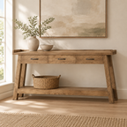 71" Long Console Table with Storage, Sofa Table — living room front