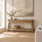 71" Long Console Table with Storage, Sofa Table — living room wide