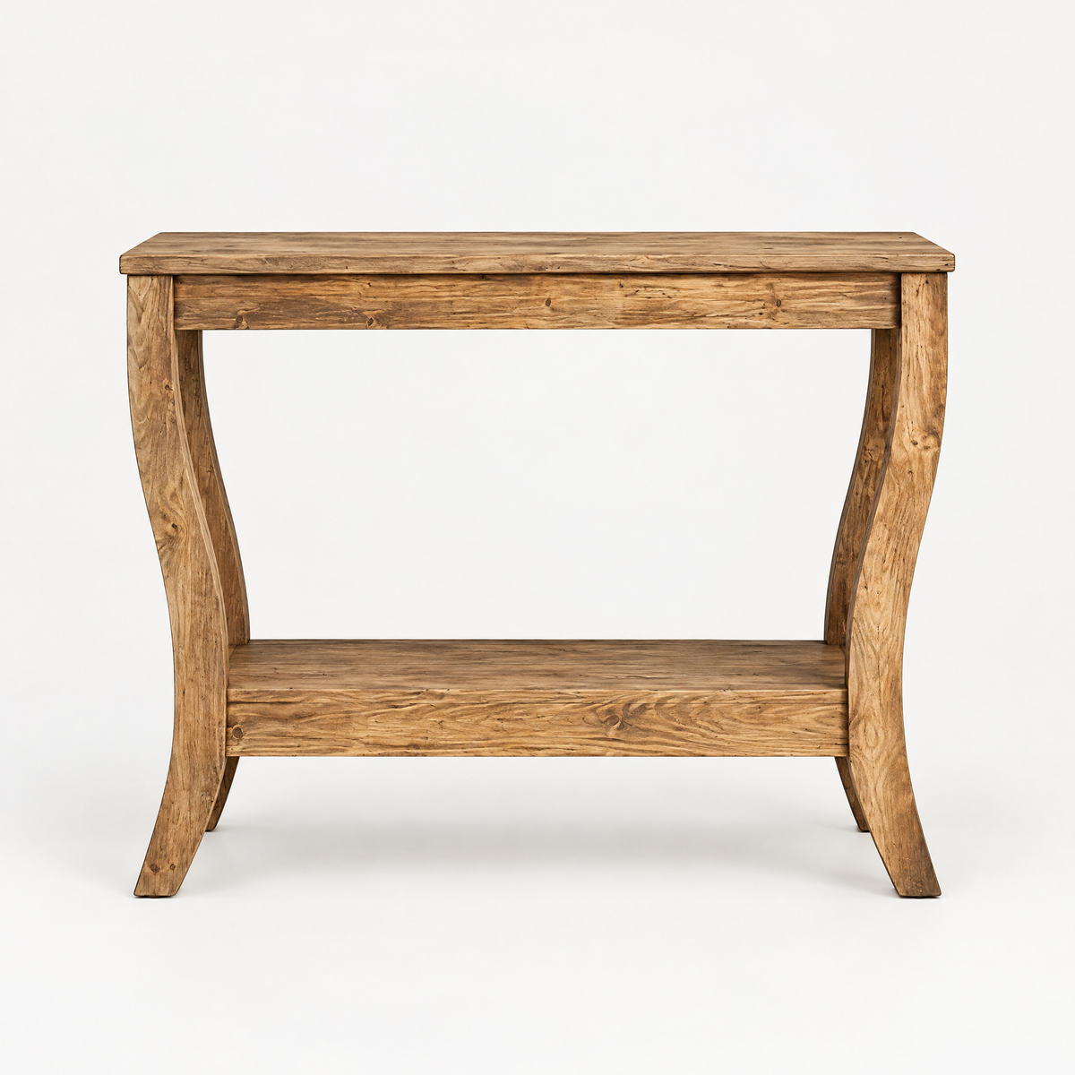 Solid Wood Console Table with Shelf, Farmhouse – Brown — studio hero