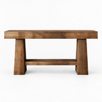 Solid Wood 2-Tier Console Table, Rustic – Natural — studio hero