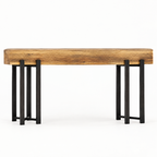 63" Industrial Console Table, Iron Legs – Rustic Brown — studio hero