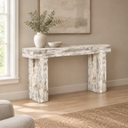 63" Country Console Sofa Table – Wood — living room three-quarter left
