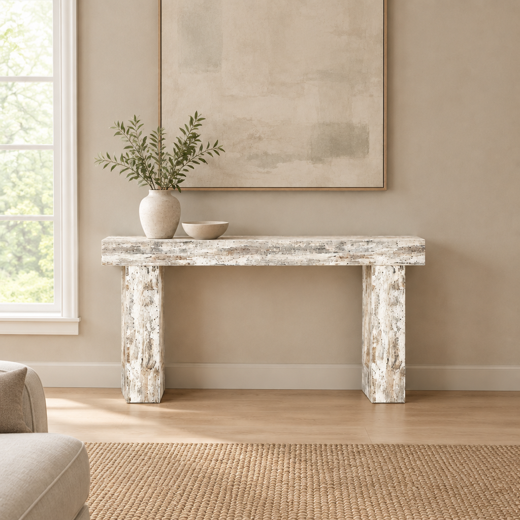 63" Country Console Sofa Table – Wood — living room wide