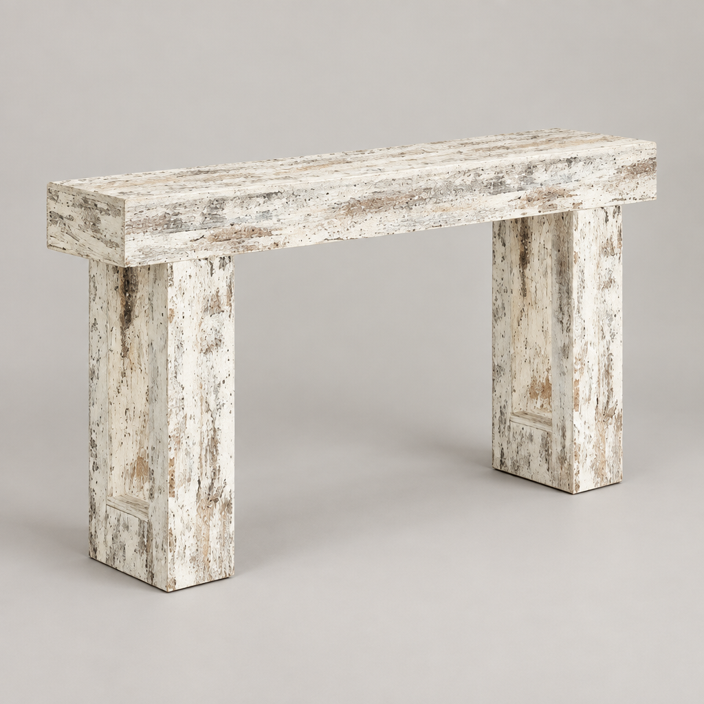 63" Country Console Sofa Table – Wood — studio three-quarter