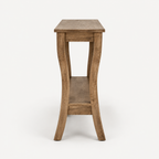 Solid Wood Console Table with Shelf, Farmhouse – Brown — studio side profile