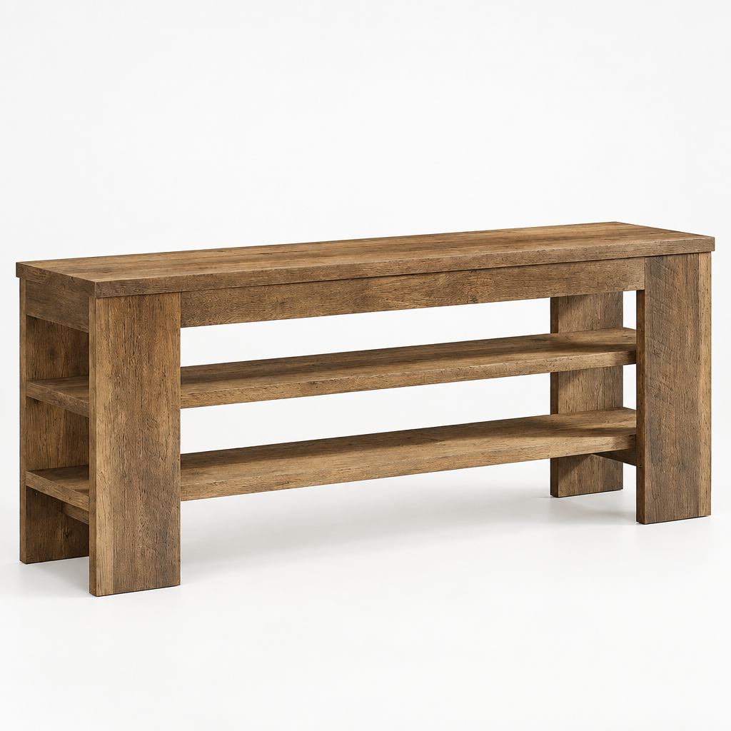 47" Media Console with Open Shelves, TV Stand — studio three-quarter