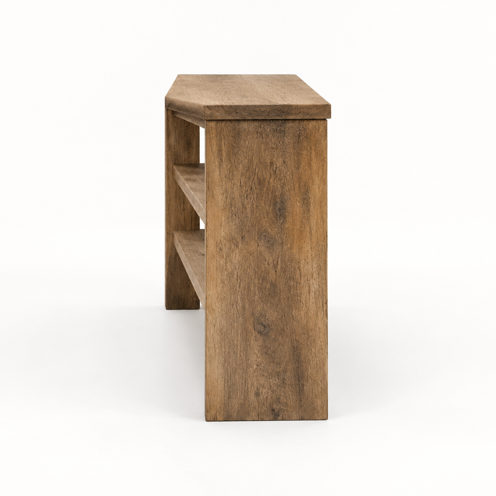 47" Media Console with Open Shelves, TV Stand — studio side profile