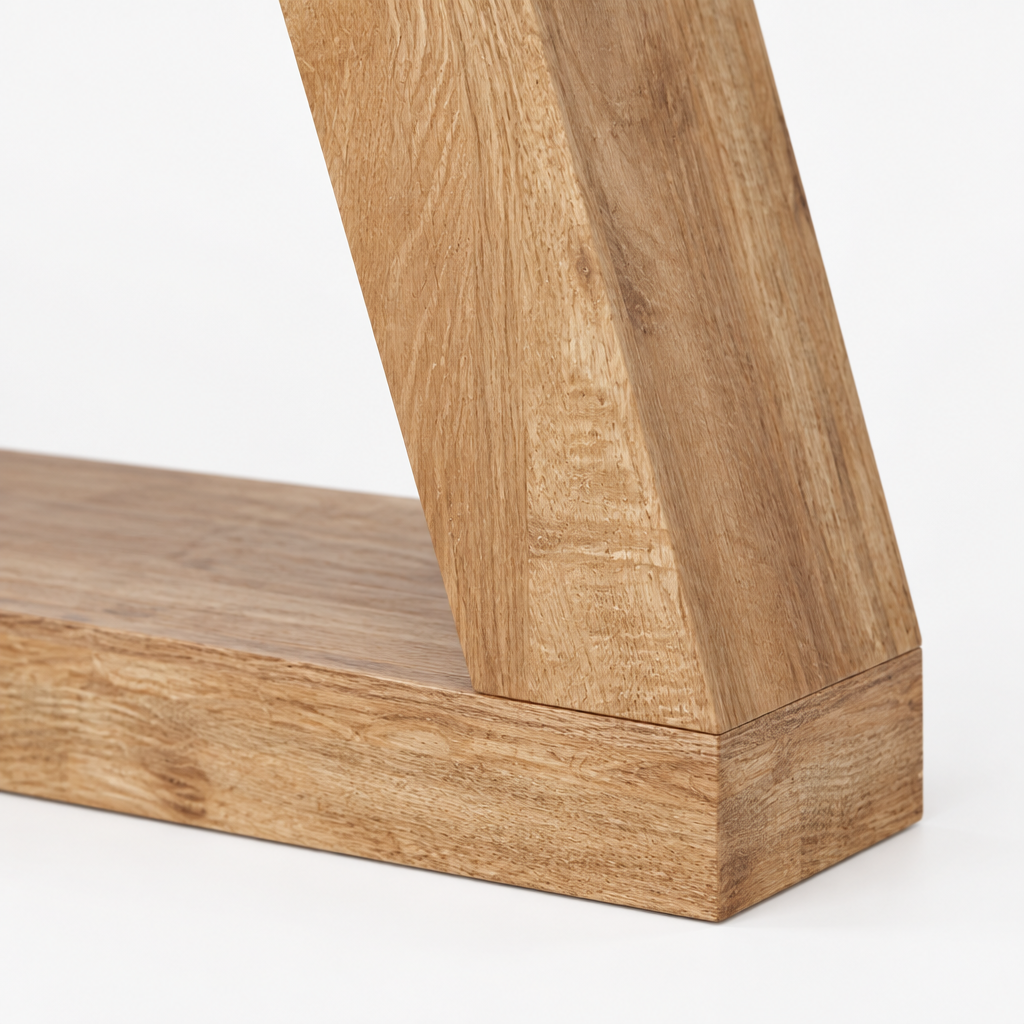 Farmhouse Storage Console Table, Entryway – Natural Wood — studio detail