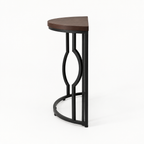 Curved Semi-Circle Console Table, Retro – Dark — studio side profile