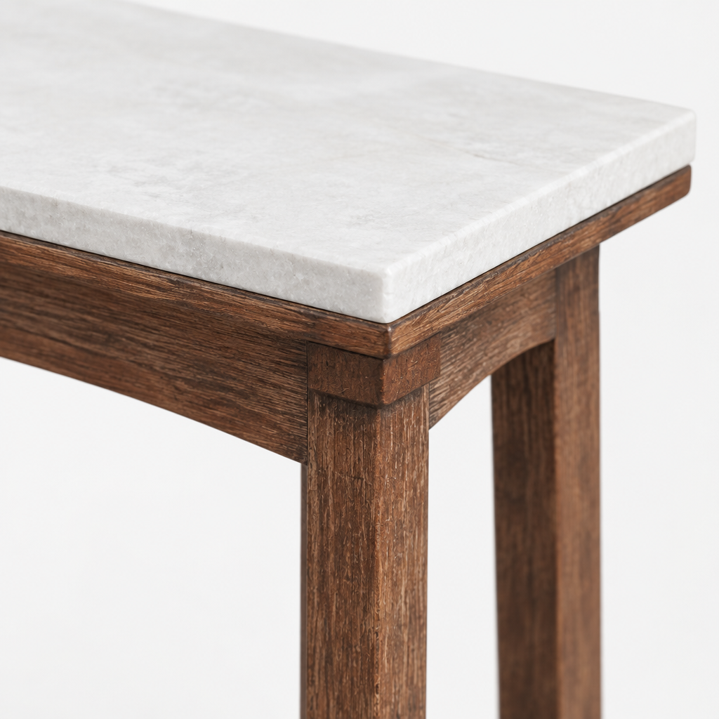 Retro Reddish Brown Narrow Slate Side Table With Storage Shelf, Small End Table For Living Room Small Spaces Entryway Farmhouse, Slim Nightstand Bedside Table — studio detail