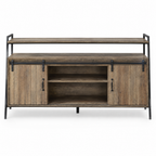 Rashawn Rustic Oak & Black Finish TV Stand — studio hero