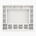 95" Entertainment Center Wall Unit for 80" TV, Glass Doors – White — studio hero