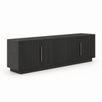 67" TV Stand with 16-Color LED Lights – Black — studio side profile
