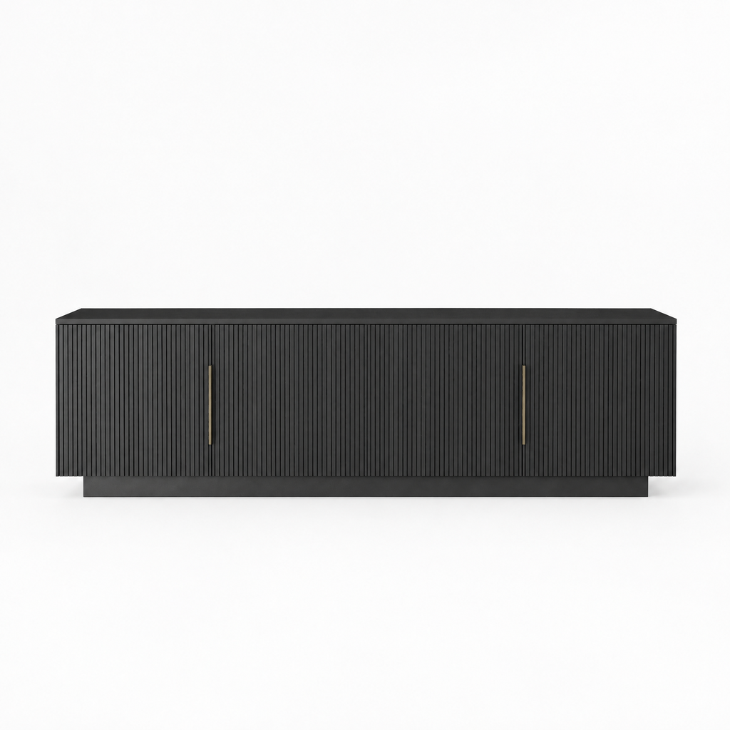 67" TV Stand with 16-Color LED Lights – Black — studio hero
