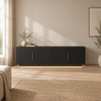 67" TV Stand with 16-Color LED Lights – Black — living room wide