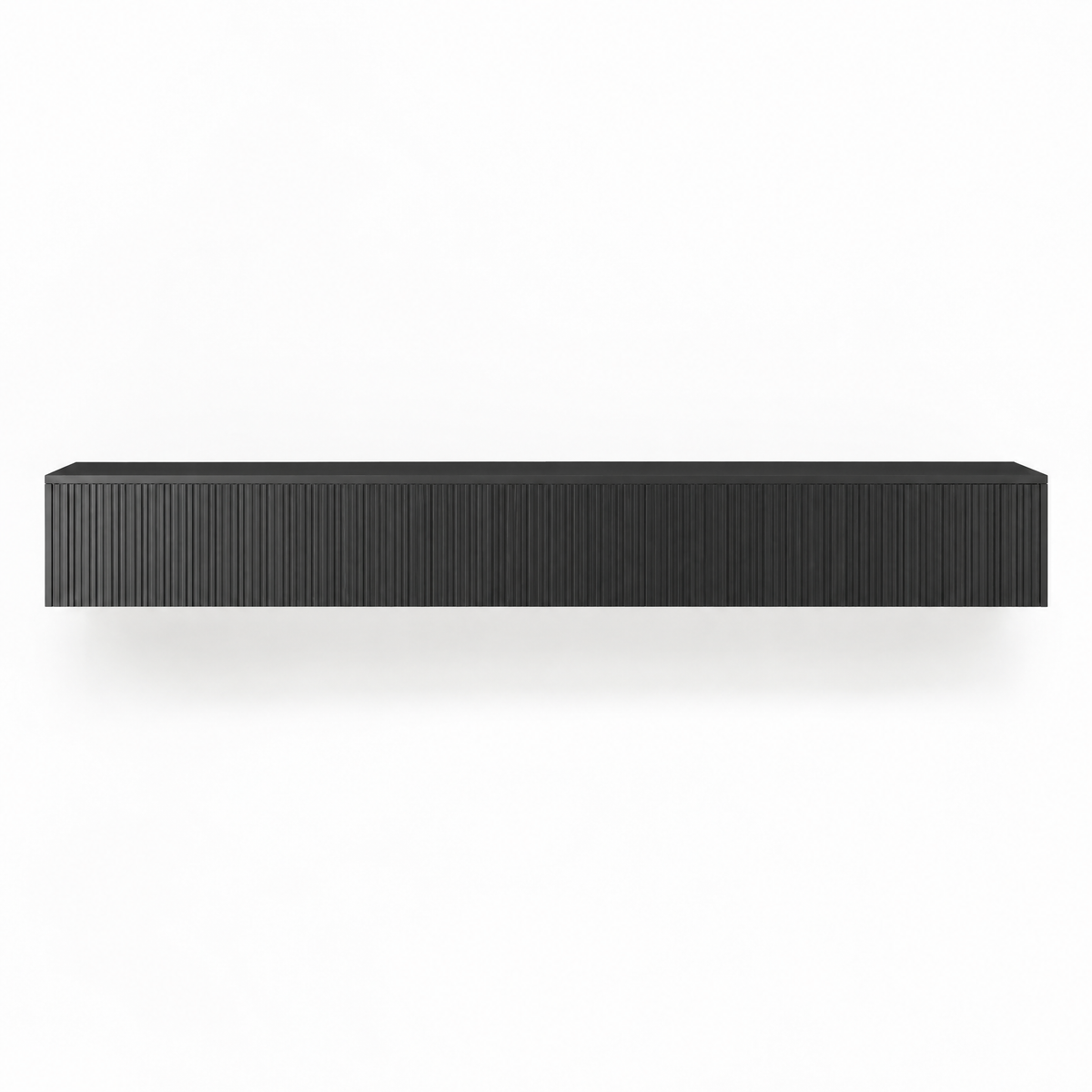 69" Floating LED TV Stand, Wall-Mounted – Black — studio hero