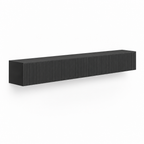 69" Floating LED TV Stand, Wall-Mounted – Black — studio side profile