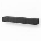 69" Floating LED TV Stand, Wall-Mounted – Black — studio three-quarter