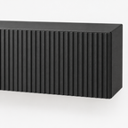 69" Floating LED TV Stand, Wall-Mounted – Black — studio detail