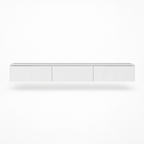 67" Floating LED TV Stand with Cable Holes – White — studio hero