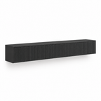65" Floating LED TV Stand, Wall-Mounted – Black — studio side profile